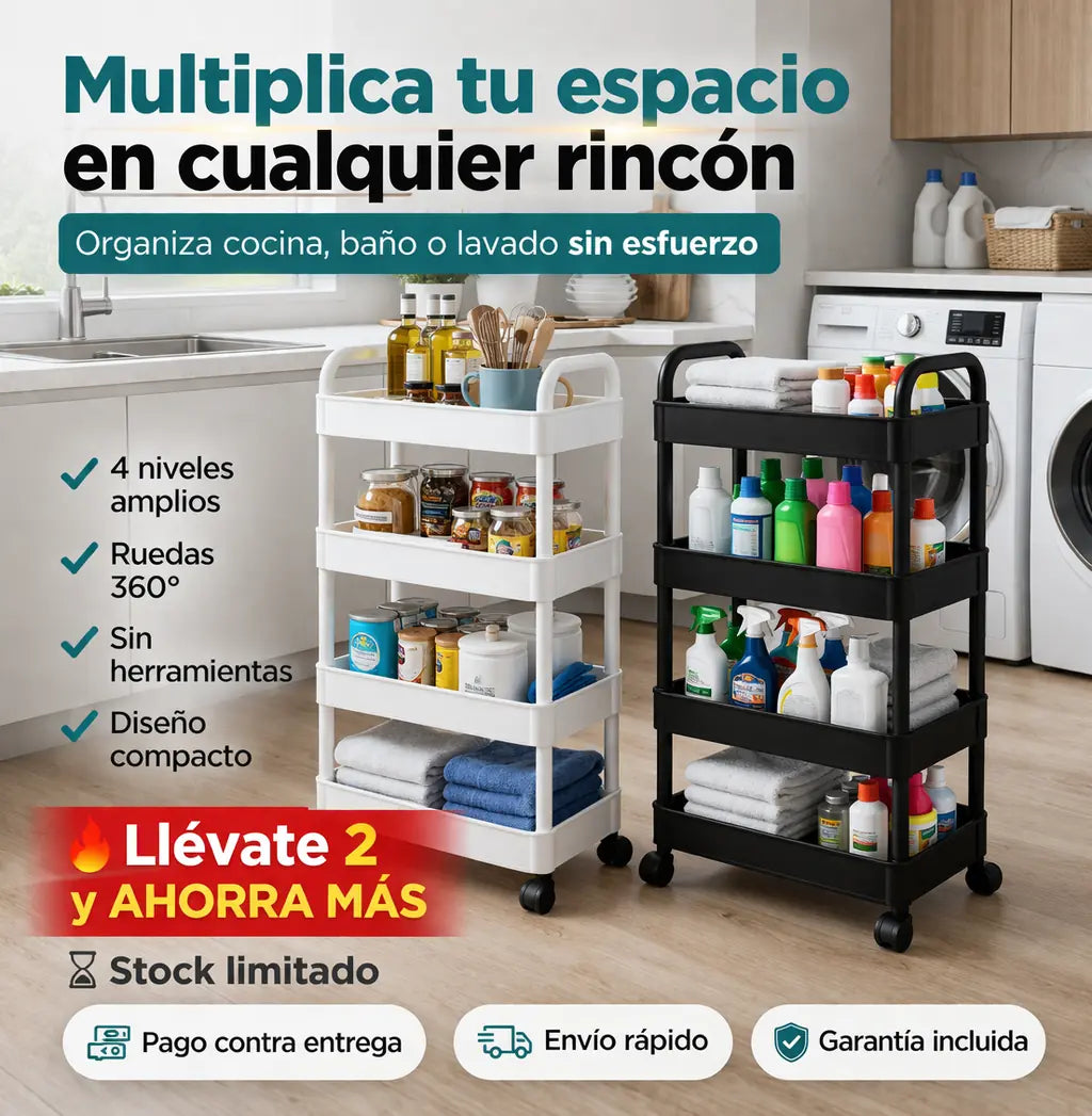 Carrito Organizador 4 Niveles EspacioMax
